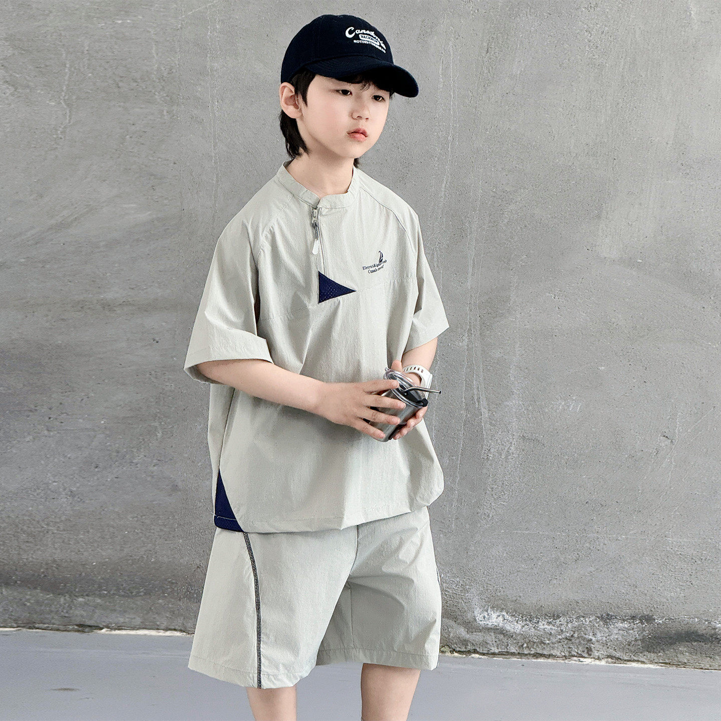 男童运动套装夏季2026新款儿童夏装衣服潮牌大男孩短袖两件套炸街