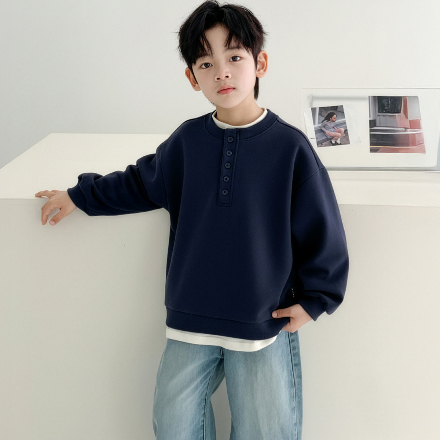 男童春装卫衣2026新款儿童春秋款上衣中大童春季韩范洋气打底衫潮