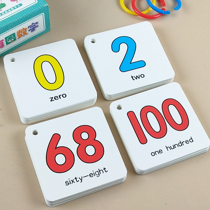 0-100数字卡片宝宝看图认数字