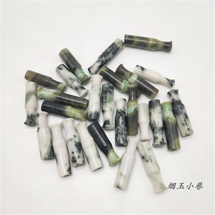 天然独玉烟嘴玉石旱烟嘴老式旱烟袋烟哨烟斗烟袋杆烟袋锅烟具配件
