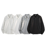 5万件曼巴棉280g2026春款衬衫翻领长袖T恤3D冷光T2599特P18，男装T恤，电商A030-1