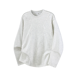 新款 T2603 设计感宽松长袖 P25 拉链T恤 1000件华棉320g2026春款