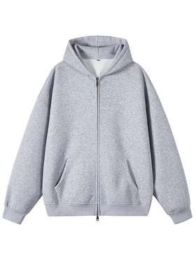 2W件华棉320g2026春款双拉链连帽开衫卫衣光板白底 WY602特P35