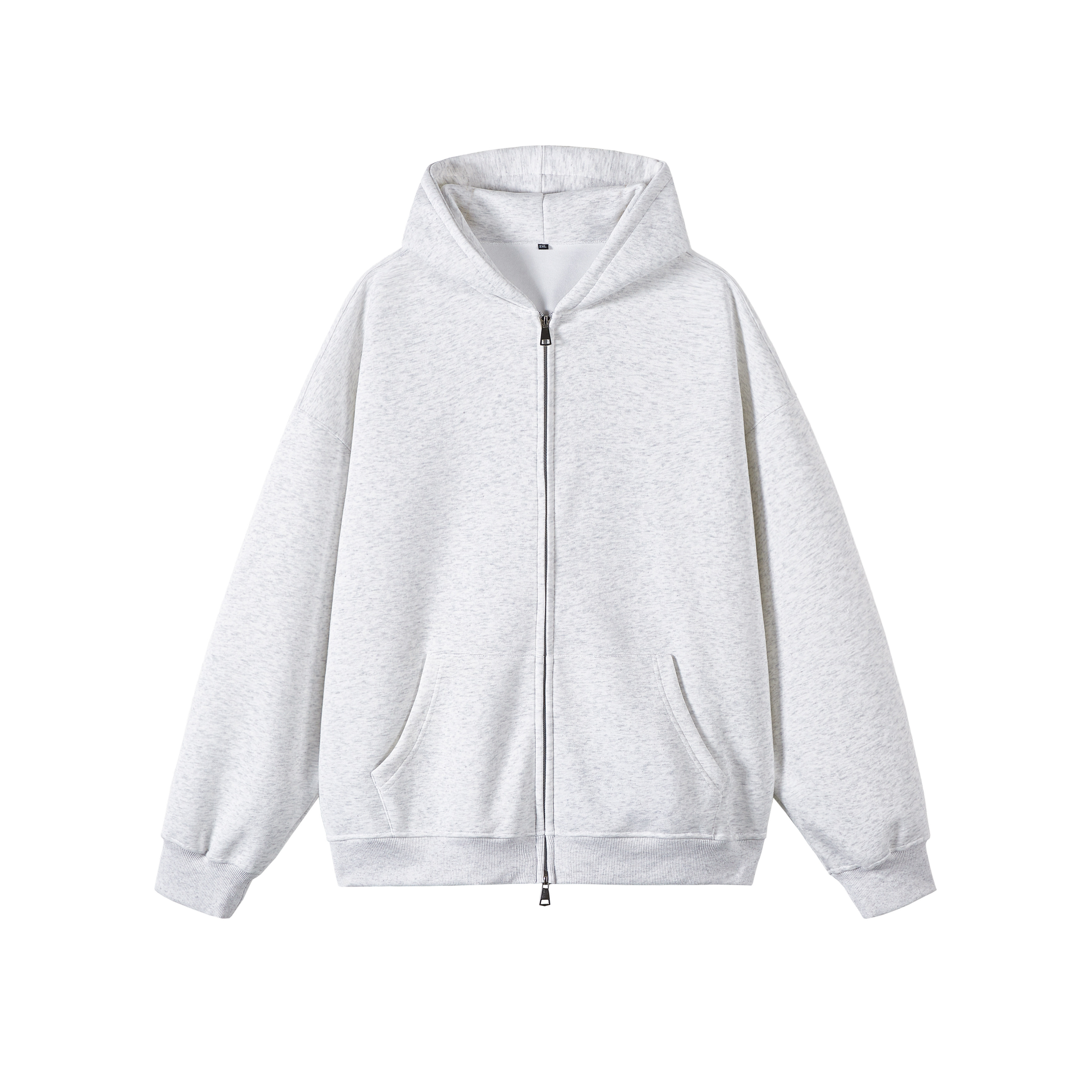 3W件华棉330g2026春款双拉链连帽开衫卫衣光板白底WY602特P35，男装卫衣，电商A030-1