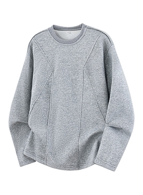 2000件华棉320g2026春款新款设计感宽松长袖拉链T恤 3D T2603 P25