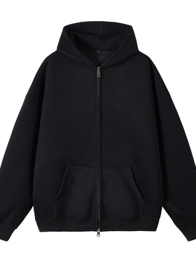 2W件华棉320g2026春款双拉链连帽开衫卫衣光板白底 WY602特P35