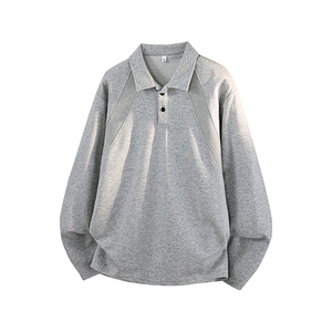 5万件曼巴棉280g2026春款衬衫翻领长袖T恤3D冷光 T2599特P18，男装T恤，电商A030-1