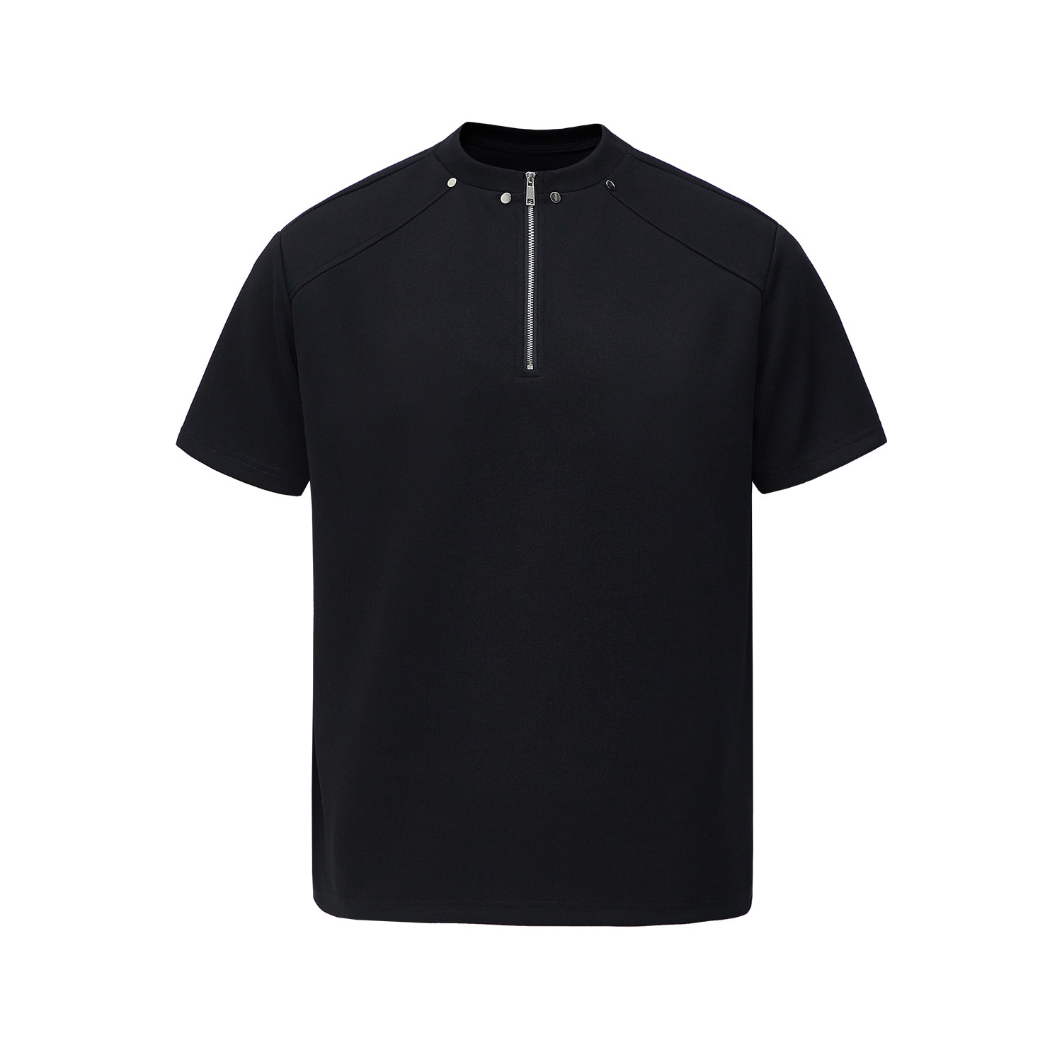 5千件氨纶棉280g2026春款美式高街半拉链短袖恤3DT2531特P18，男装T恤，电商A030-1