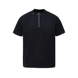 5千件氨纶棉280g2026春款美式高街半拉链短袖恤3D T2531 特P18，男装T恤，电商A030-1