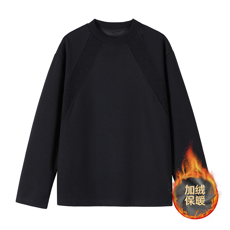 1W件280g加绒解构拼接长袖T恤白底T2598/T2598-JRP30，男装T恤，电商A030-1