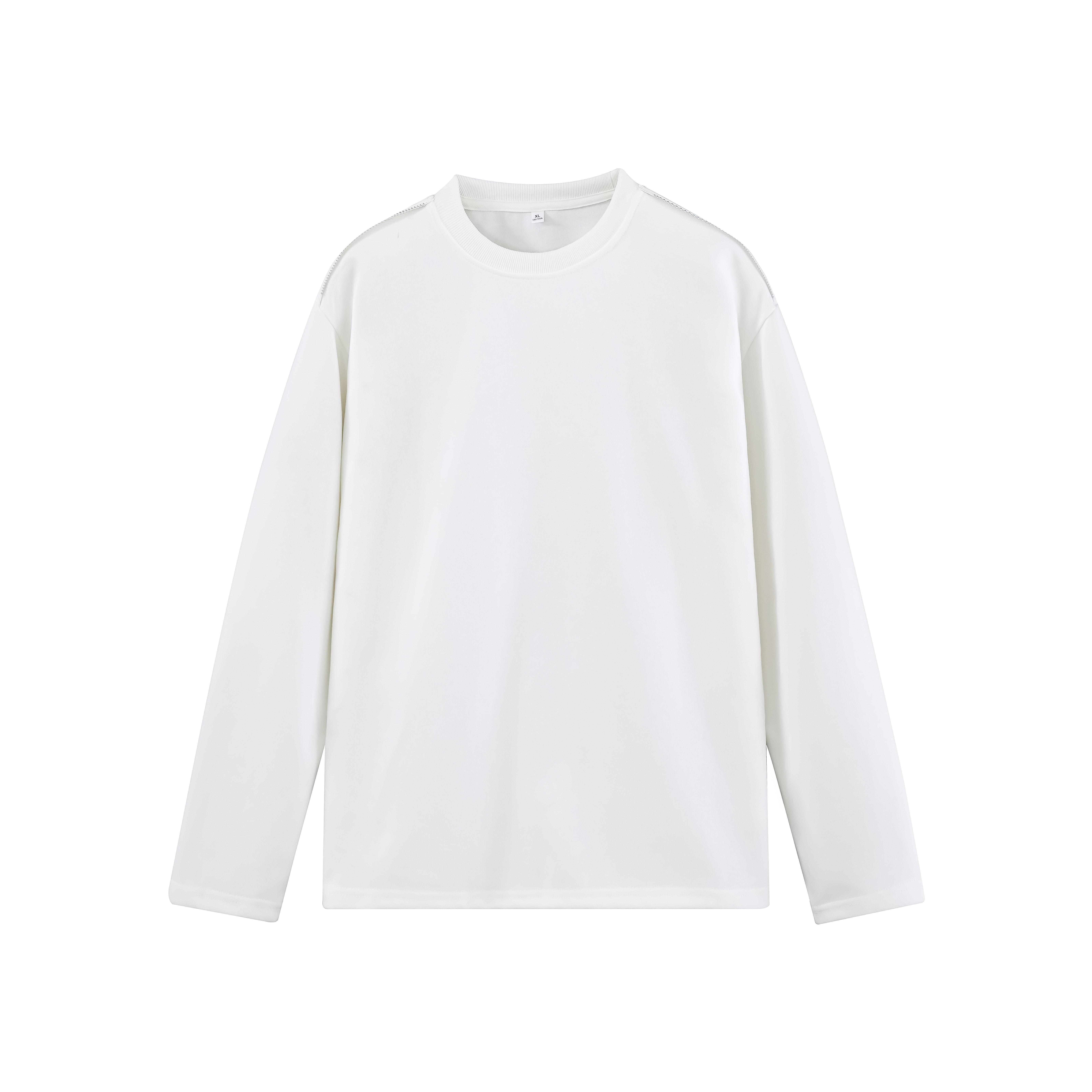 2000件+320g新款设计感宽松长袖拉链T恤白底T2605P25，男装T恤，电商A030-1