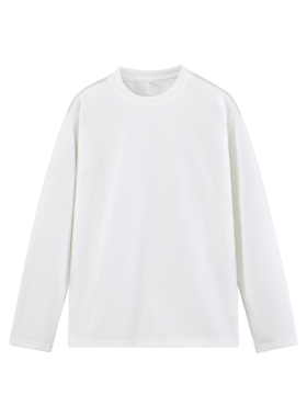 2000件华棉320g2026春款新款设计感长袖拉链T恤 白底 T2605 P20