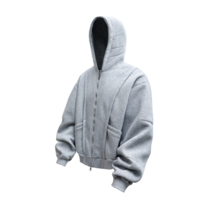 3千件华棉420g2026春款双拉链结构拼接连帽开衫卫衣3D WY607特P45，男装卫衣，电商A030-1