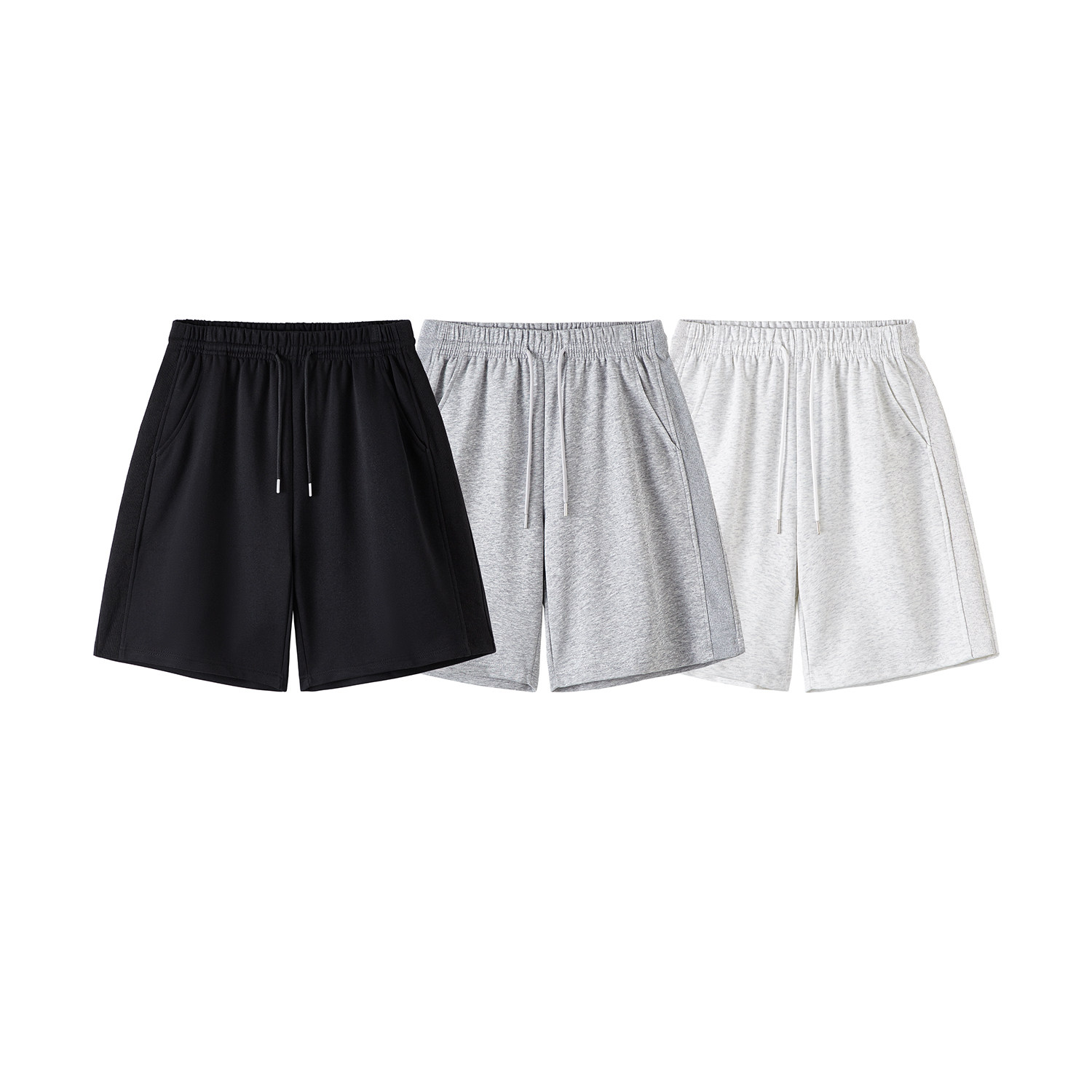 1千件华棉280g2026春款抽绳运动短裤五分卫裤白底DK024P25控49，男装牛仔裤，电商A030-1