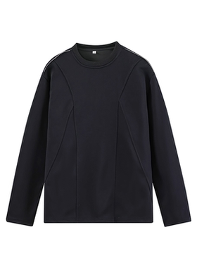 2000件华棉320g2026春款新款长袖拉链T恤 白底 T2603 P25