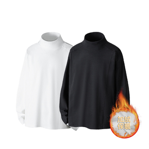 8千件德绒420g2026春款加绒设计感长袖打底3D T2600-JR P18.5，男装T恤，电商A030-1