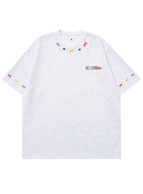 8千件曼巴棉280g2026春款圆领刺绣短袖t恤男潮牌白底 T2608 P22