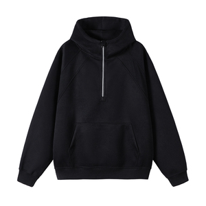 1万件华棉420g2026春款结构拼接螺纹连帽开衫卫衣3D WY606 P45，男装卫衣，电商A030-1