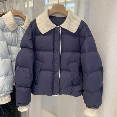 韩版翻领短款羽绒服加厚保暖