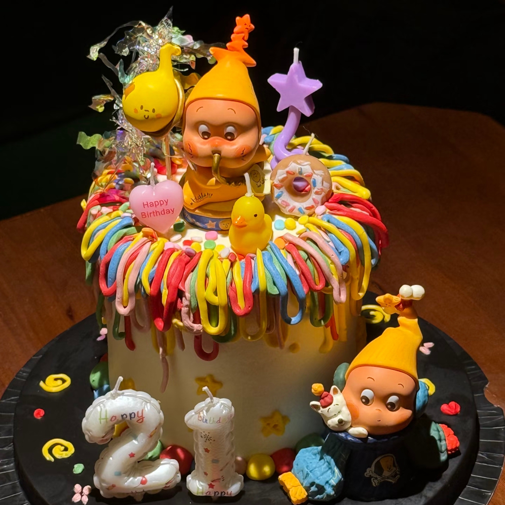 网红卡通星星人蛋糕装饰吹泡泡许愿蜡烛星星人摆件儿童生日插件