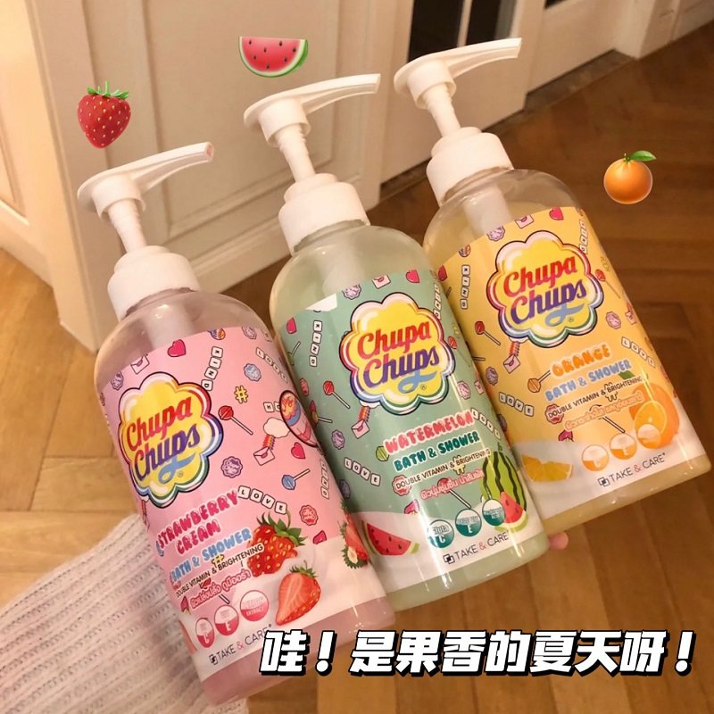 果香的夏天呀！泰国Chupachups珍宝珠草莓西瓜香氛沐浴露滋润留香,洗护清洁剂/卫生巾/纸/香薰,沐浴露,淘宝优惠券,粉丝福利购,淘宝优惠卷