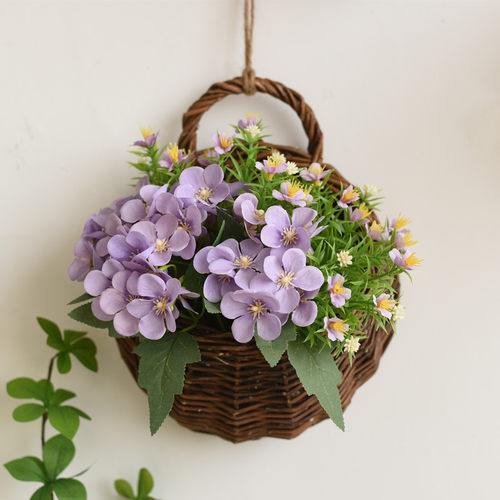 仿真花手工柳编编织花篮仿真花