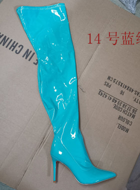 漆皮弹力瘦腿性感高跟长靴定制款