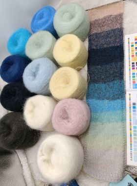 进口万支羊毛马海毛手感柔软不扎秋冬钩织帽子围巾毛衣毛线一份价