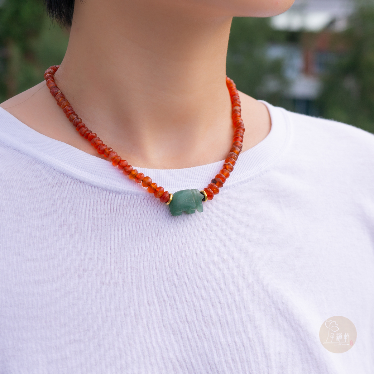 大象玛瑙飞碟珠独家设计古珠古玉