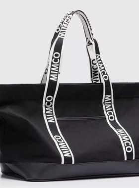 澳洲时尚轻奢黑色帆布玫瑰金五金大容量托特包