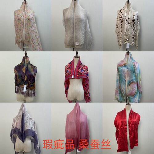 古着巴洛克油画桑蚕丝方巾
