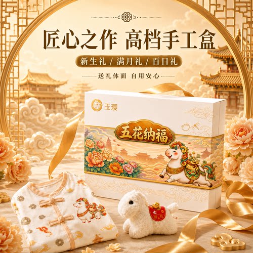 马宝宝新生儿纯棉满月礼盒套装