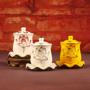 佛前供水杯供佛杯观音家用圣水杯佛具用品供贡奉敬神陶瓷净水杯