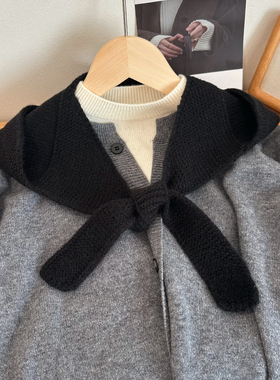 韩系加大针织毛线帽多功能围巾披肩帽子一体秋冬保暖外搭帽子披肩