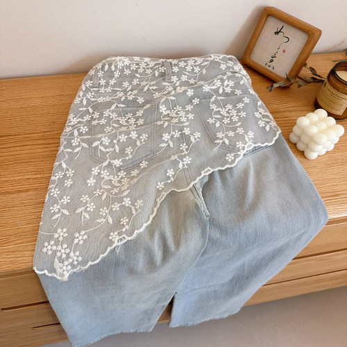 韩版蕾丝刺绣三角巾女叠穿屁帘