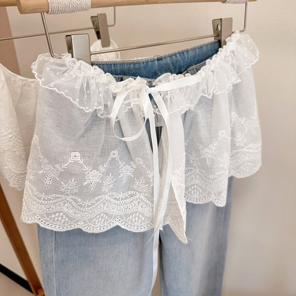 东大门同款韩系甜美蕾丝屁帘女春新款叠穿神器下摆短裙帘百搭宽松