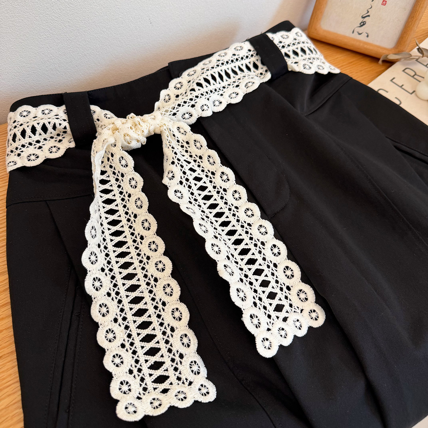 韩版蕾丝镂空细长条丝巾女春夏季装饰围巾腰封腰带帽子飘带发带女