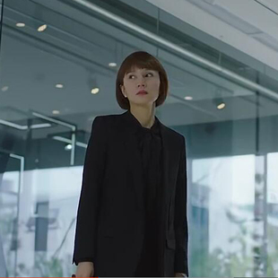 职业西服套装女中长款我的前半生唐晶同款2023黑色小西装时尚新款