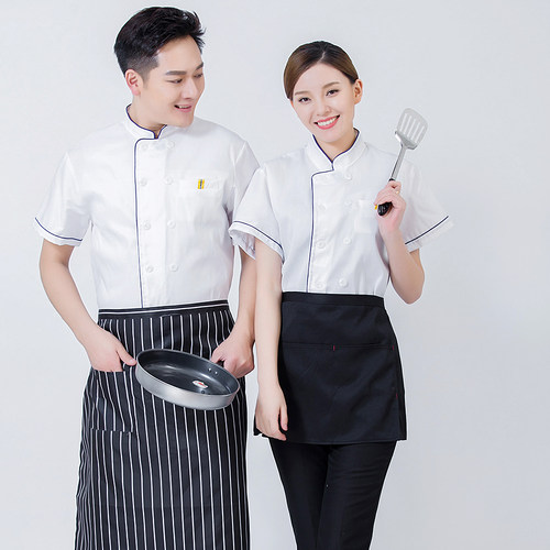 厨师服短袖夏季食堂餐厅饭店工衣