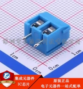 1x2P 5mm 直插 排数:1 每排P数:2 DB301V-5.0-2P-BU-S 插件,P=5mm