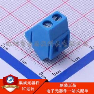 1x2P 5mm 直插 排数:1 每排P数:2 DB103-5.0-2P-BU-S 插件,P=5mm
