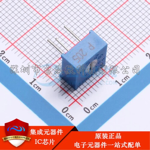 3386P-1-205LF 插件-3P,9.5x9.5mm 可调电阻/电位器 2MΩ ±10% 5
