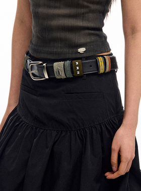 CONP 25SS “积木”皮带 真皮拼色铆钉小众设计腰带搭配 百搭