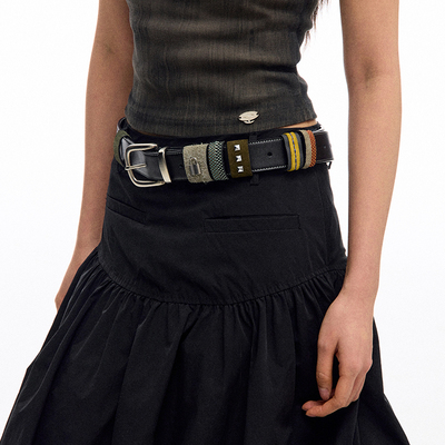 CONP 25SS “积木”皮带 真皮拼色铆钉小众设计腰带搭配 百搭