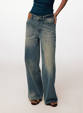 CONP 25SS 错位解构水洗直筒牛仔长裤