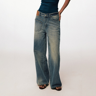 CONP 25SS 错位解构水洗直筒牛仔长裤