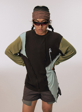 CONP 25AW 旗帜拼接跑步T恤