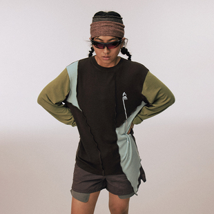 CONP 25AW 旗帜拼接跑步T恤