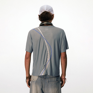 CONP 25SS 曲线重叠哈苏线透气短袖