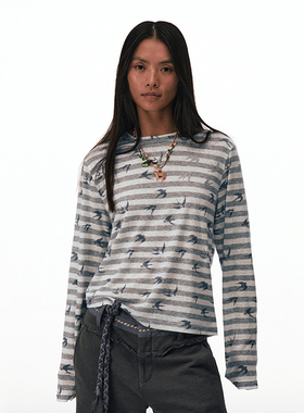 CONP 25SS 飞燕·透感条纹棉质上衣